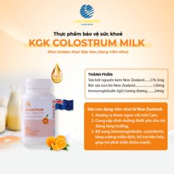 KGK Colostrum Milk Viên nhai sữa Non non bổ sung dinh dưỡng và miễn dịch với lượng IgG liều cao giúp miễn dịch khoẻ, tiêu hoá tốt.