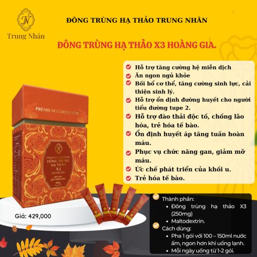 Đông trùng hạ thảo X3 Hoàng gia