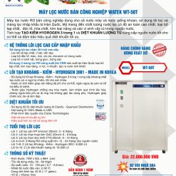 Máy lọc nước bán công nghiệp Watek 50 lít/ giờ, model: WT-50T, gồm vỏ tủ inox