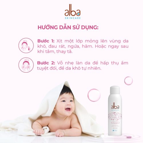 Xịt khoáng chống hăm cho bé Alba