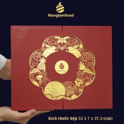 Bánh Trung Thu 2024 - Thu Yêu Thương (hộp Đỏ 3 bánh 1 trà 1 TCS) (kèm túi)