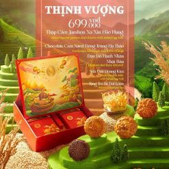 Bánh Trung Thu 2024 - Thu Thịnh Vượng (hộp Đỏ 4 bánh 1 trà)