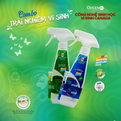  Combo trải nghiệm vi sinh lau chùi dầu mỡ kitchen KLEEN - vi sinh lau chùi đa năng 3E KLEEN