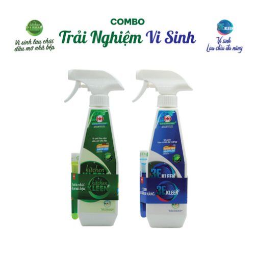  Combo trải nghiệm vi sinh lau chùi dầu mỡ kitchen KLEEN - vi sinh lau chùi đa năng 3E KLEEN